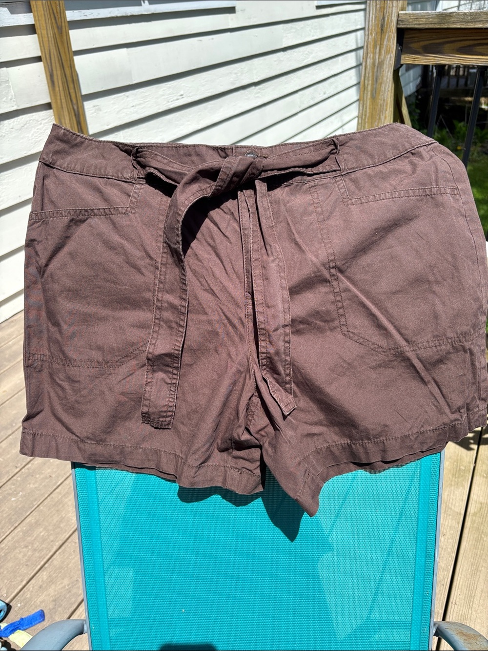 St. John’s Bay Brown shorts with tie front; Size 12